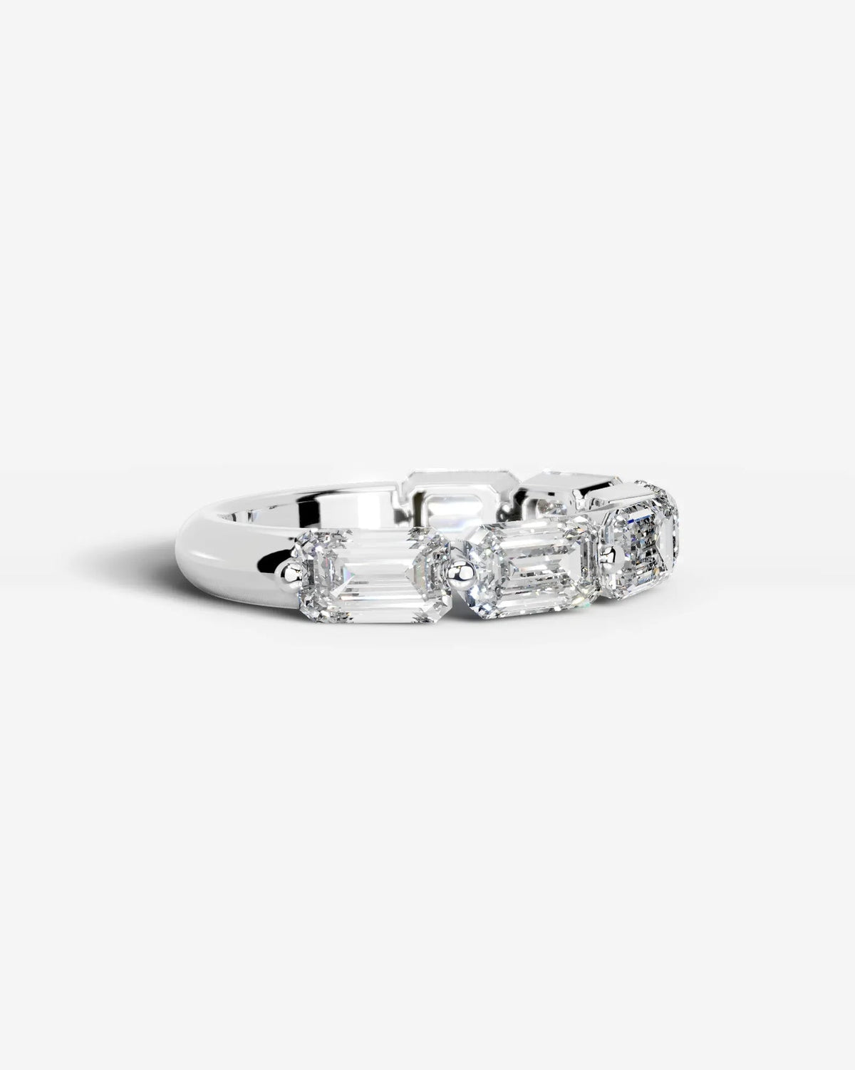 Emerald Cut Lab Grown Diamond Multi-Stone Classic Ring