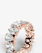 Lab Grown Diamond Alternating Pear Cut Eternity Wedding Band Ring
