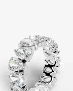 Lab Grown Diamond Alternating Pear Cut Eternity Wedding Band Ring