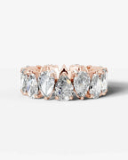 Lab Grown Diamond Alternating Pear Cut Eternity Wedding Band Ring