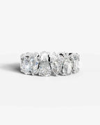 Lab Grown Diamond Alternating Pear Cut Eternity Wedding Band Ring