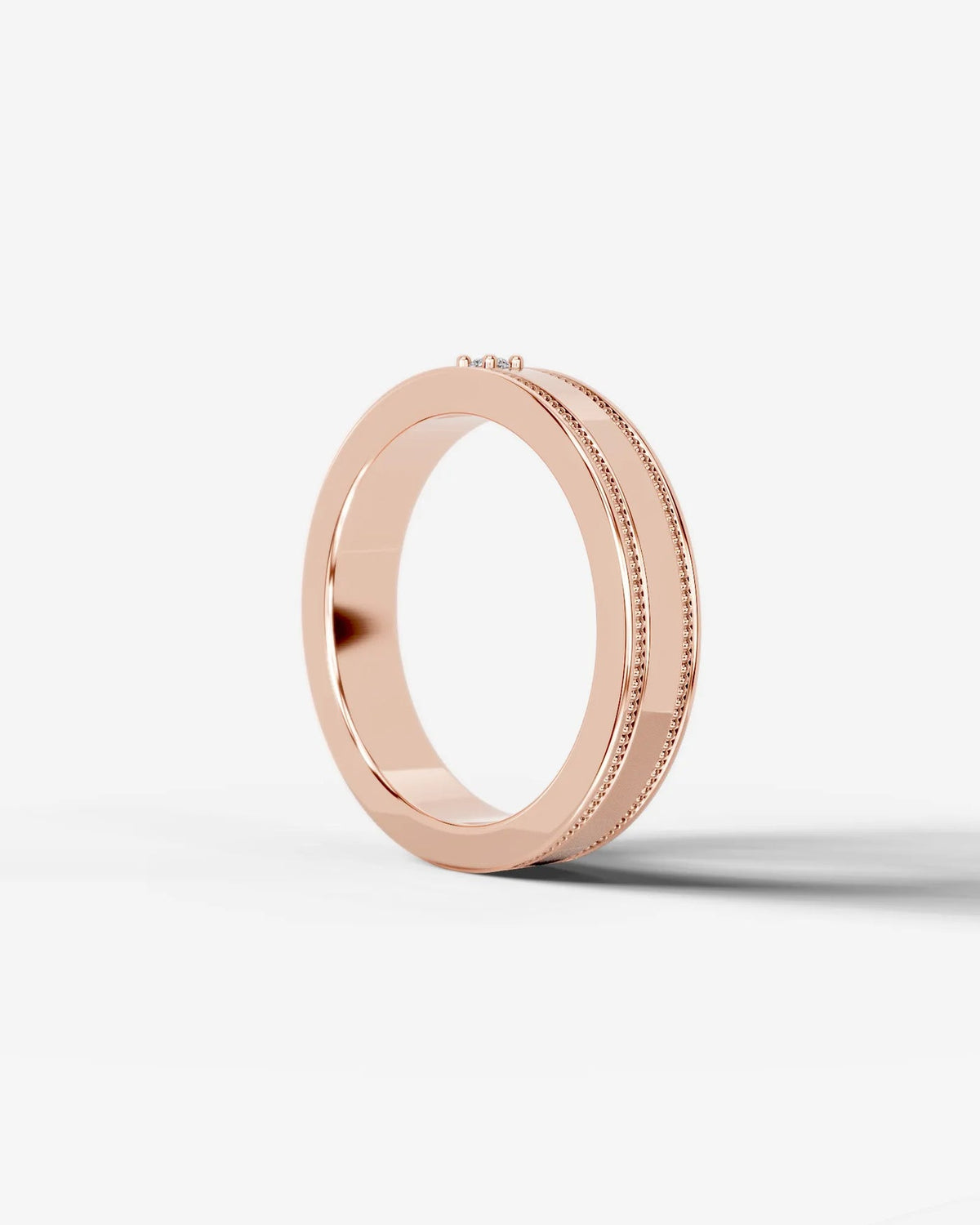 Lab Grown Diamond Classic Bezel Accent Band Ring
