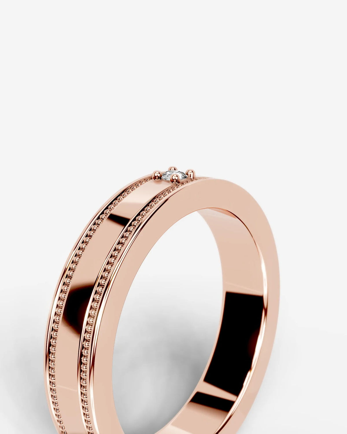 Lab Grown Diamond Classic Bezel Accent Band Ring