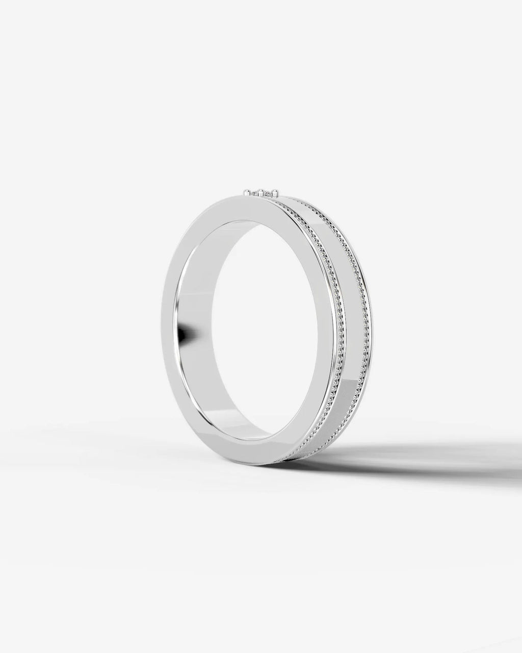 Lab Grown Diamond Classic Bezel Accent Band Ring