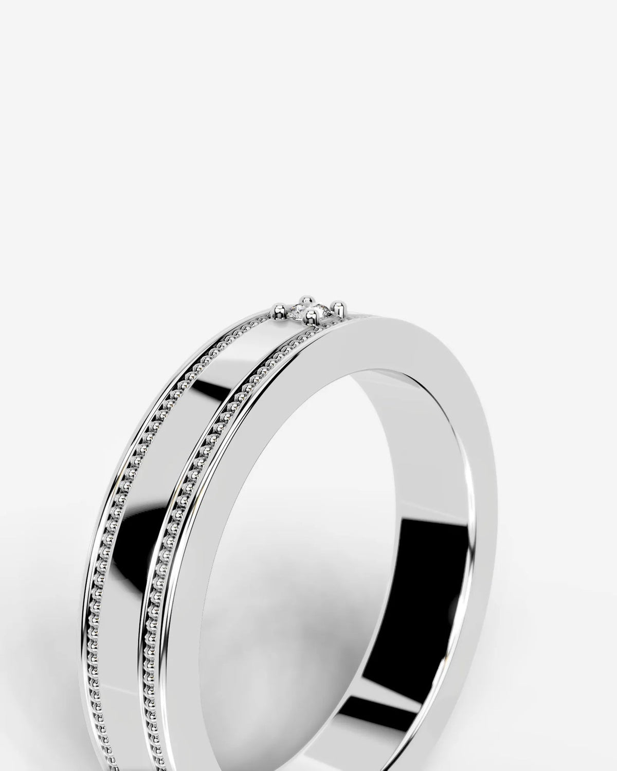 Lab Grown Diamond Classic Bezel Accent Band Ring