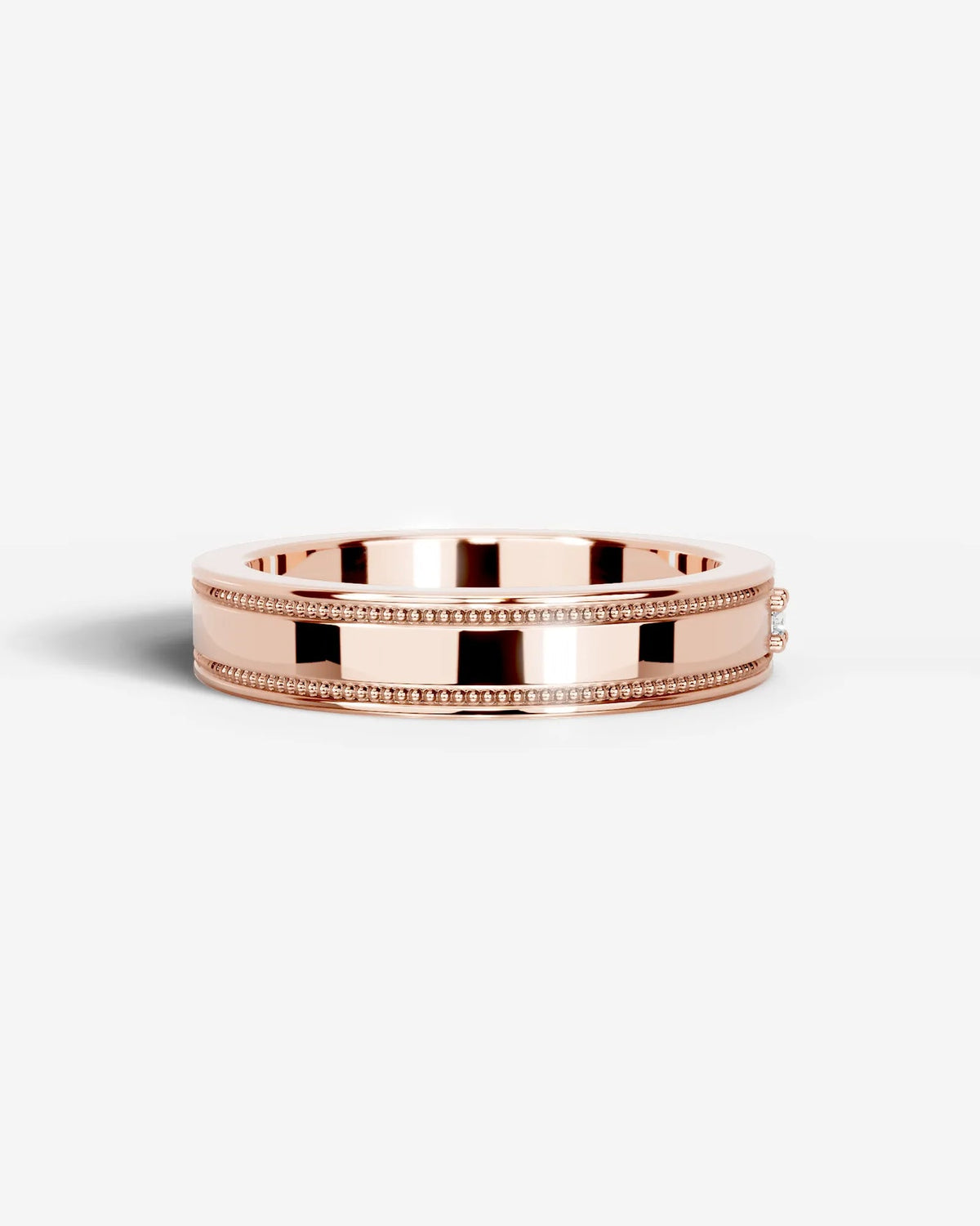 Lab Grown Diamond Classic Bezel Accent Band Ring