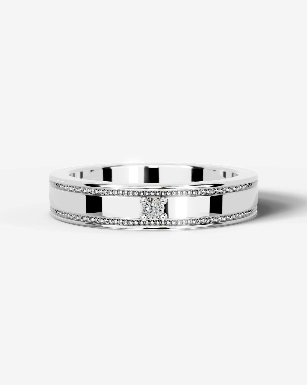 Lab Grown Diamond Classic Bezel Accent Band Ring