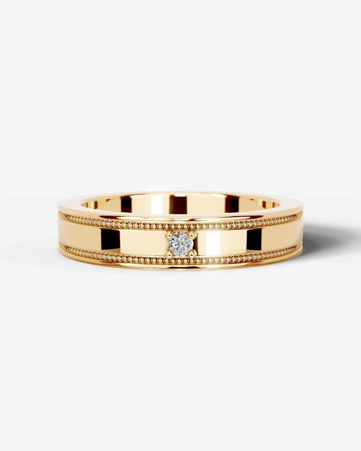 Lab Grown Diamond Classic Bezel Accent Band Ring