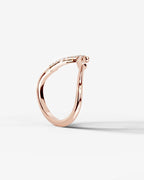 Lab Grown Diamond Curved V-Shaped Pavé Accent Band Ring