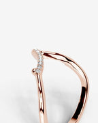 Lab Grown Diamond Curved V-Shaped Pavé Accent Band Ring