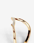 Lab Grown Diamond Curved V-Shaped Pavé Accent Band Ring