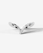 Lab Grown Diamond Curved V-Shaped Pavé Accent Band Ring