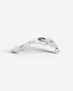 Lab Grown Diamond Curved V-Shaped Pavé Accent Band Ring