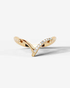 Lab Grown Diamond Curved V-Shaped Pavé Accent Band Ring