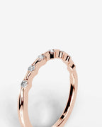 Lab Grown Diamond Scattered Round Cut Accent Band Ring