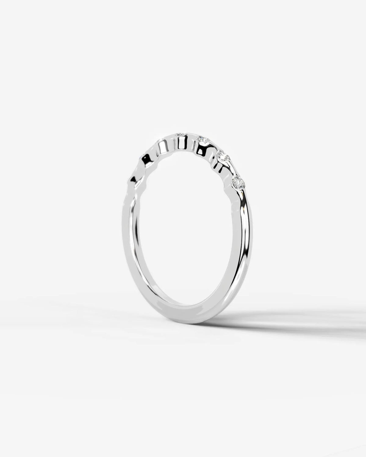 Lab Grown Diamond Scattered Round Cut Accent Band Ring