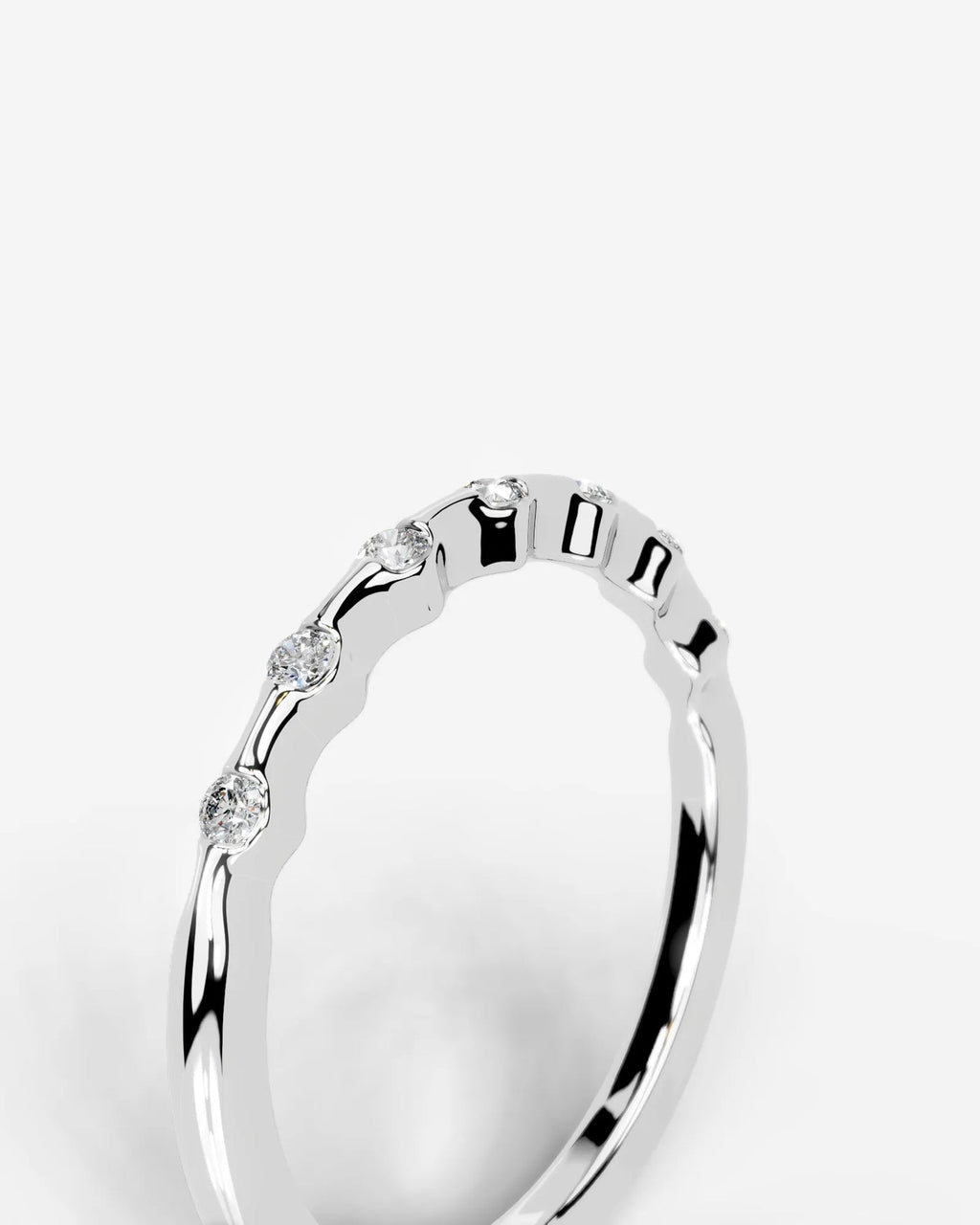 Lab Grown Diamond Scattered Round Cut Accent Band Ring