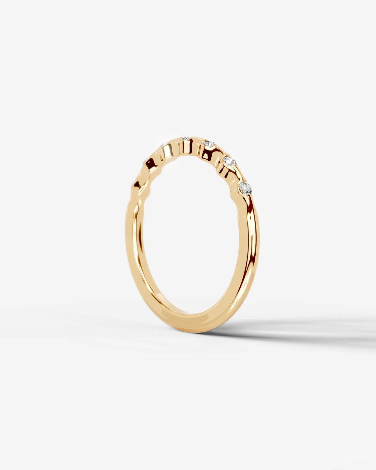 Lab Grown Diamond Scattered Round Cut Accent Band Ring
