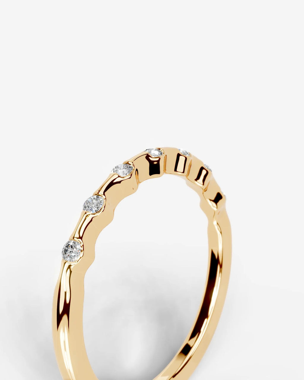 Lab Grown Diamond Scattered Round Cut Accent Band Ring