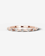 Lab Grown Diamond Scattered Round Cut Accent Band Ring