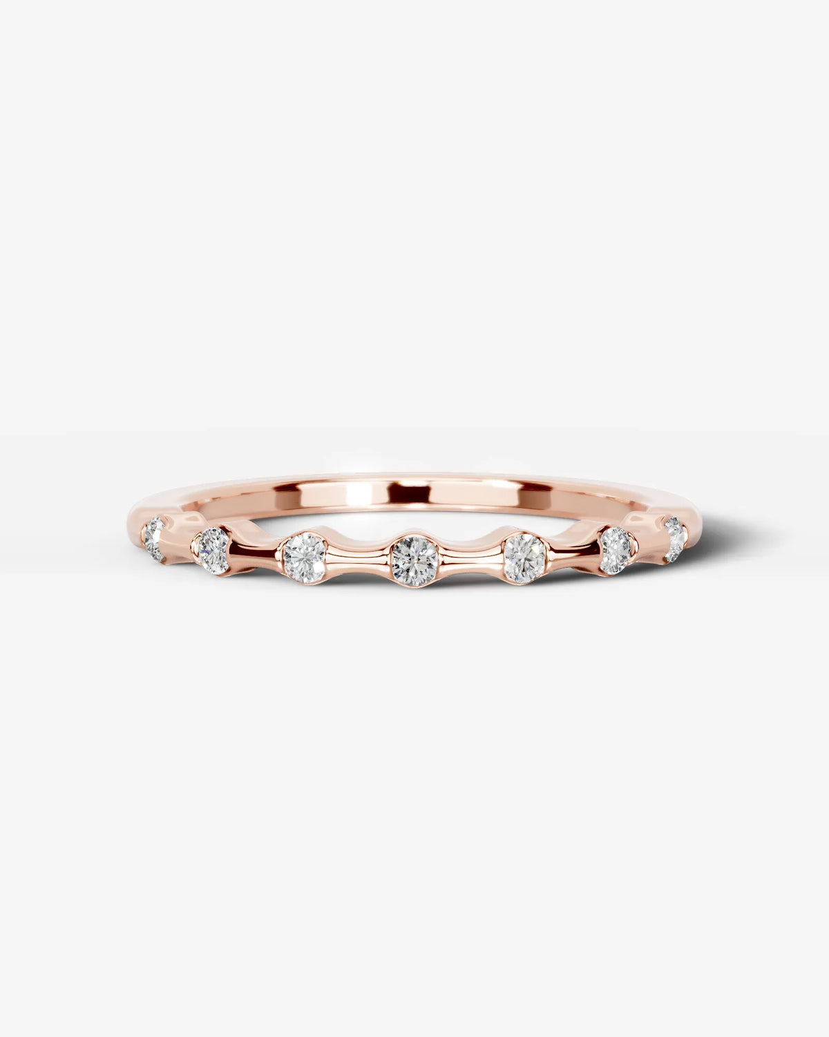 Lab Grown Diamond Scattered Round Cut Accent Band Ring