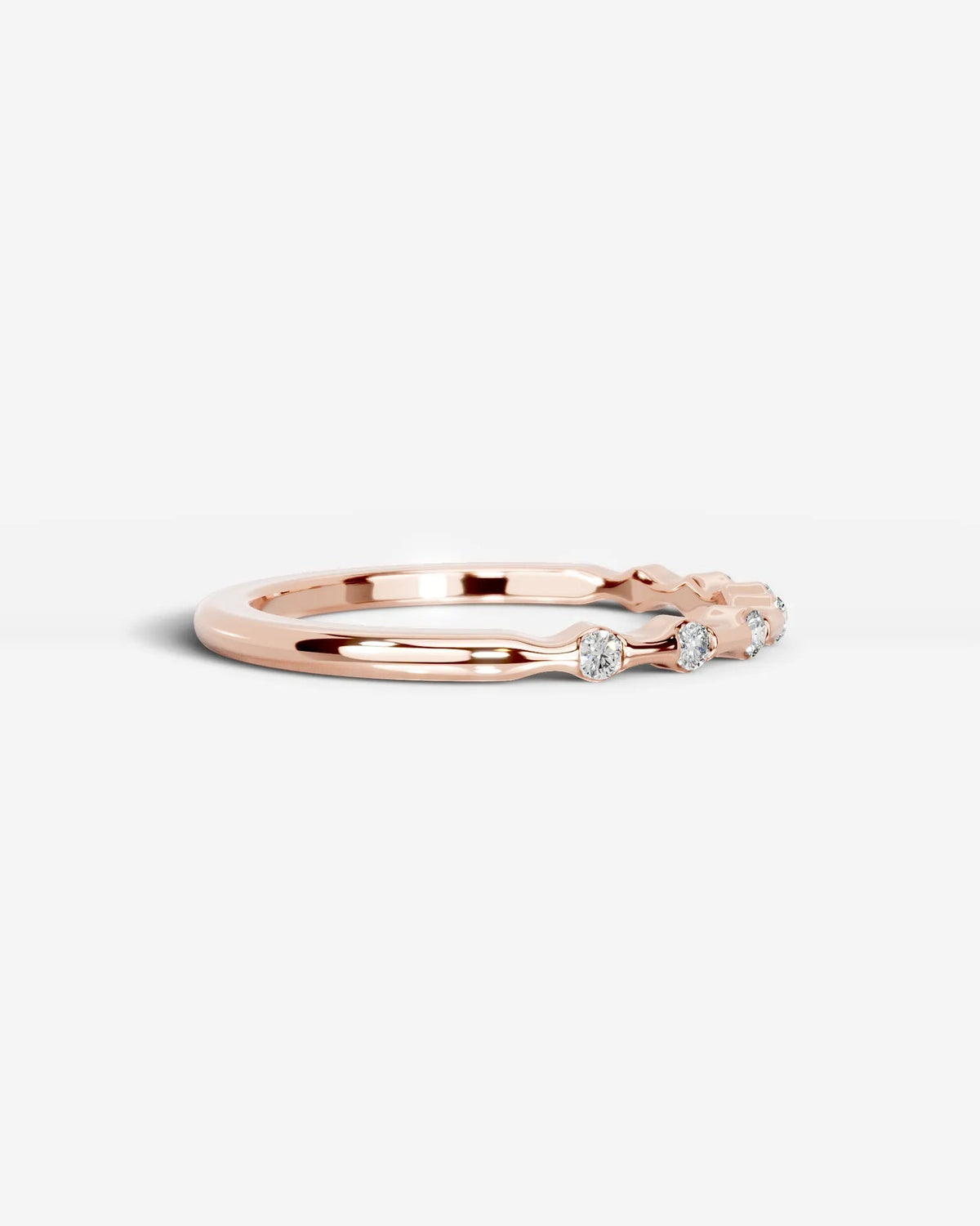Lab Grown Diamond Scattered Round Cut Accent Band Ring