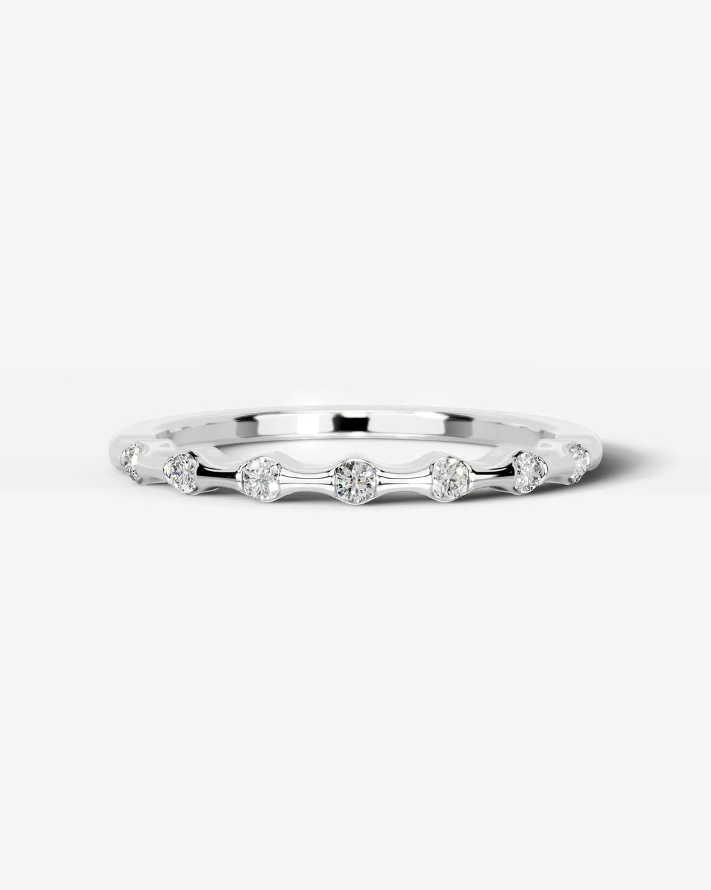 Lab Grown Diamond Scattered Round Cut Accent Band Ring
