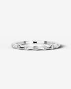 Lab Grown Diamond Scattered Round Cut Accent Band Ring