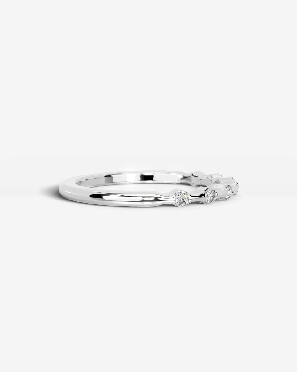 Lab Grown Diamond Scattered Round Cut Accent Band Ring