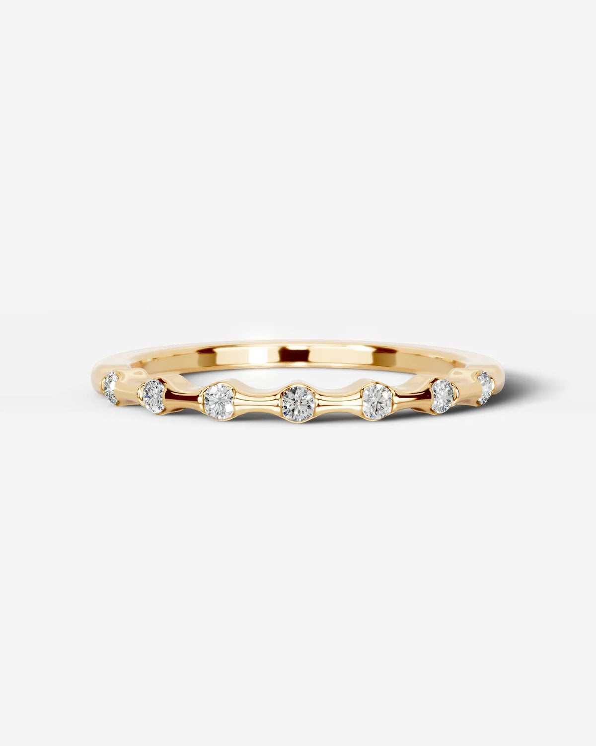 Lab Grown Diamond Scattered Round Cut Accent Band Ring