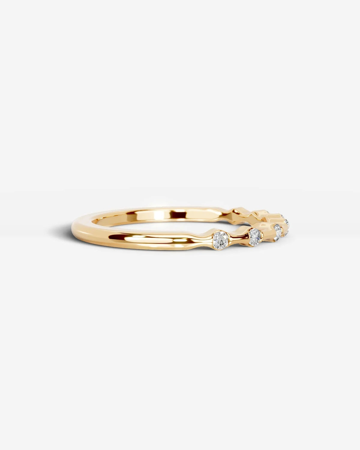 Lab Grown Diamond Scattered Round Cut Accent Band Ring