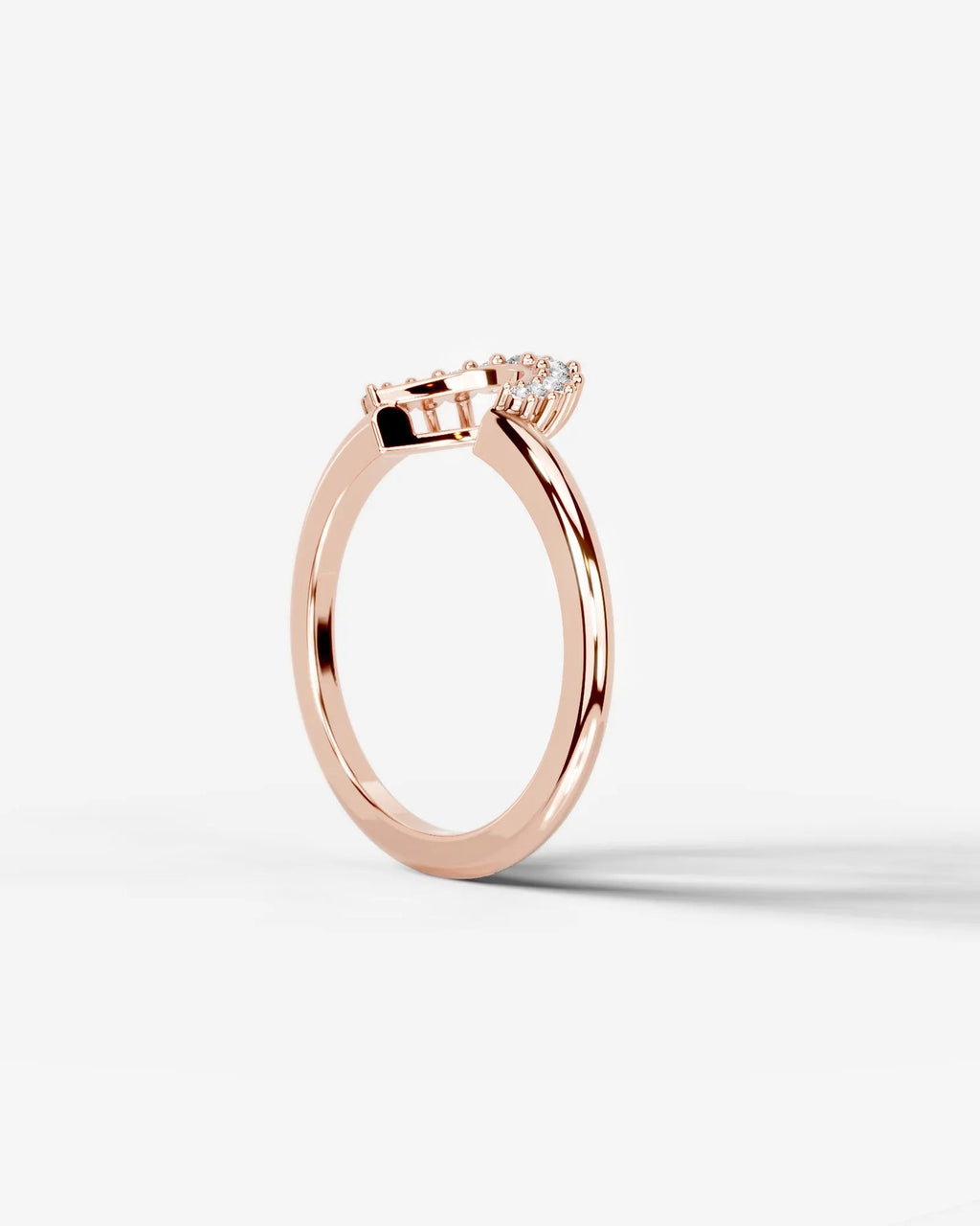 Lab Grown Diamond Curved Marquise & Round Cut Contour Band