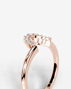 Lab Grown Diamond Curved Marquise & Round Cut Contour Band