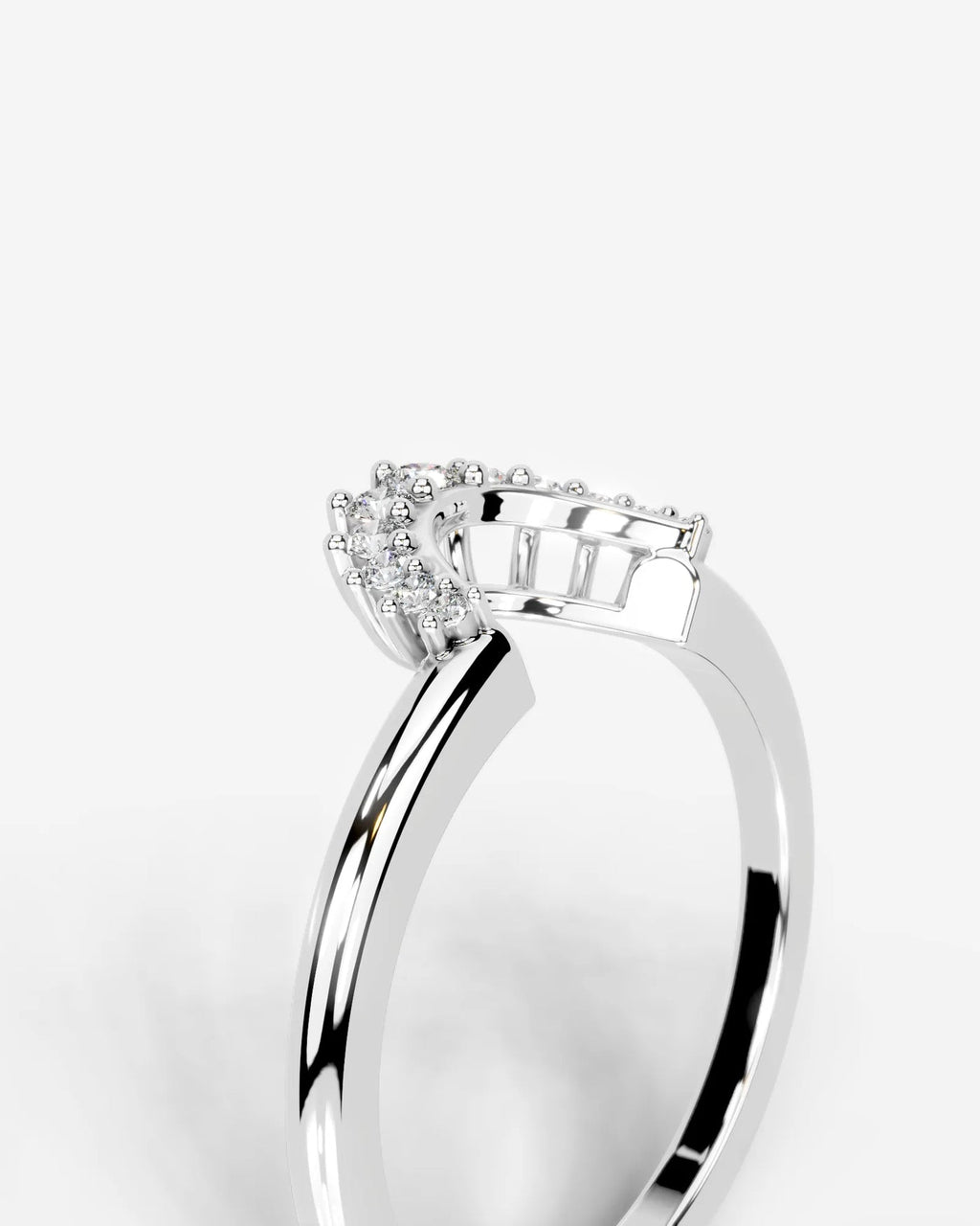 Lab Grown Diamond Curved Marquise & Round Cut Contour Band