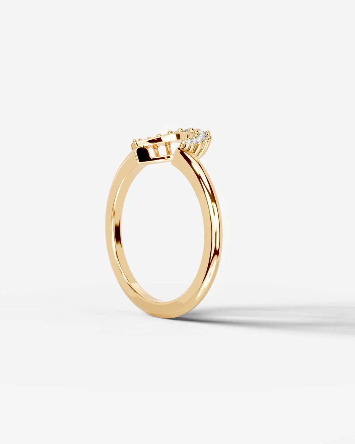 Lab Grown Diamond Curved Marquise & Round Cut Contour Band