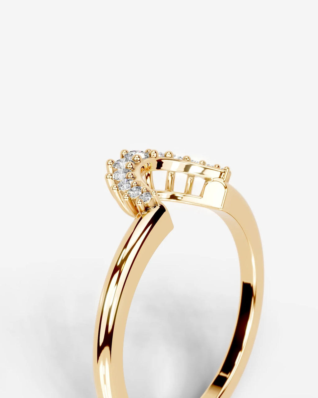 Lab Grown Diamond Curved Marquise & Round Cut Contour Band