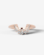 Lab Grown Diamond Curved Marquise & Round Cut Contour Band