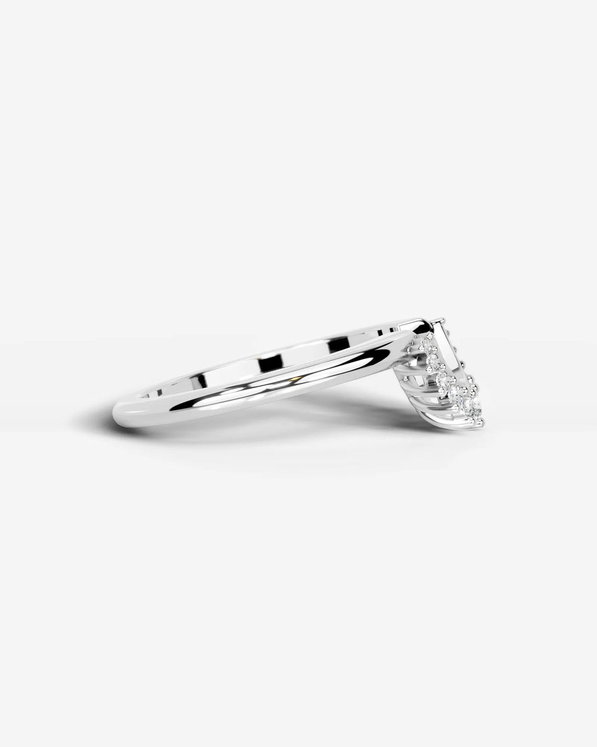Lab Grown Diamond Curved Marquise & Round Cut Contour Band