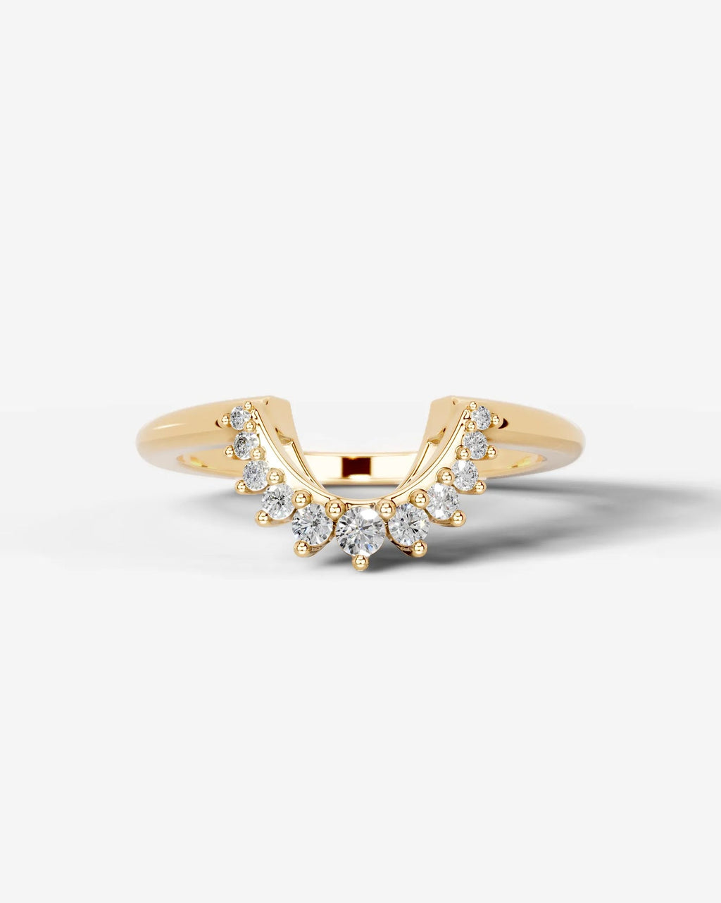 Lab Grown Diamond Curved Marquise & Round Cut Contour Band