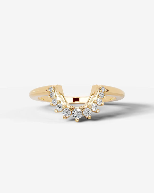 Lab Grown Diamond Curved Marquise & Round Cut Contour Band