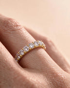Lab Grown Diamond Round Cut Shared Prong Eternity Wedding Band Ring
