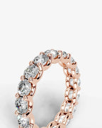 Lab Grown Diamond Round Cut Shared Prong Eternity Wedding Band Ring