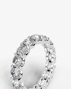Lab Grown Diamond Round Cut Shared Prong Eternity Wedding Band Ring