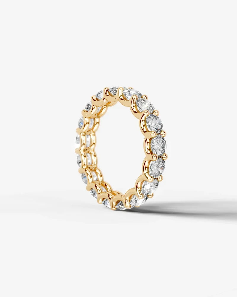 Lab Grown Diamond Round Cut Shared Prong Eternity Wedding Band Ring