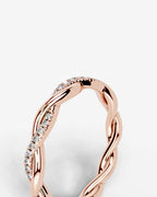 Lab Grown Diamond Interwoven Twist Pavé Band Ring