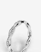 Lab Grown Diamond Interwoven Twist Pavé Band Ring
