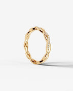 Lab Grown Diamond Interwoven Twist Pavé Band Ring