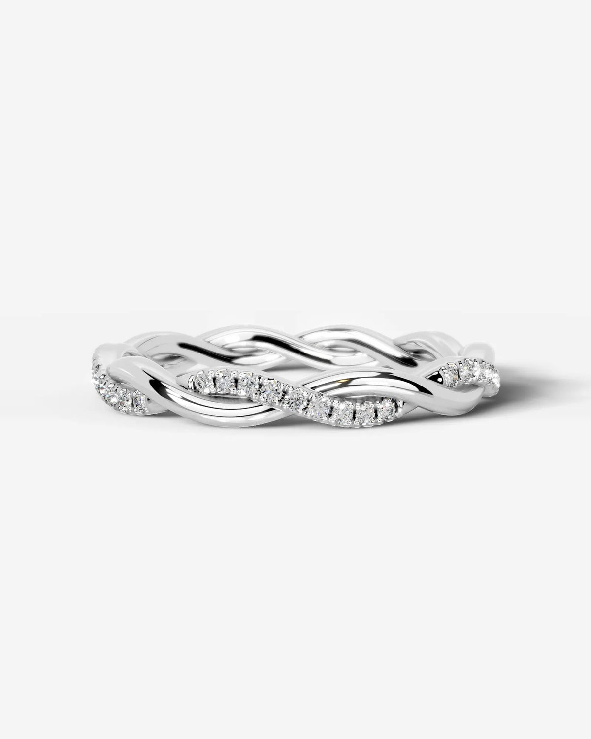 Lab Grown Diamond Interwoven Twist Pavé Band Ring