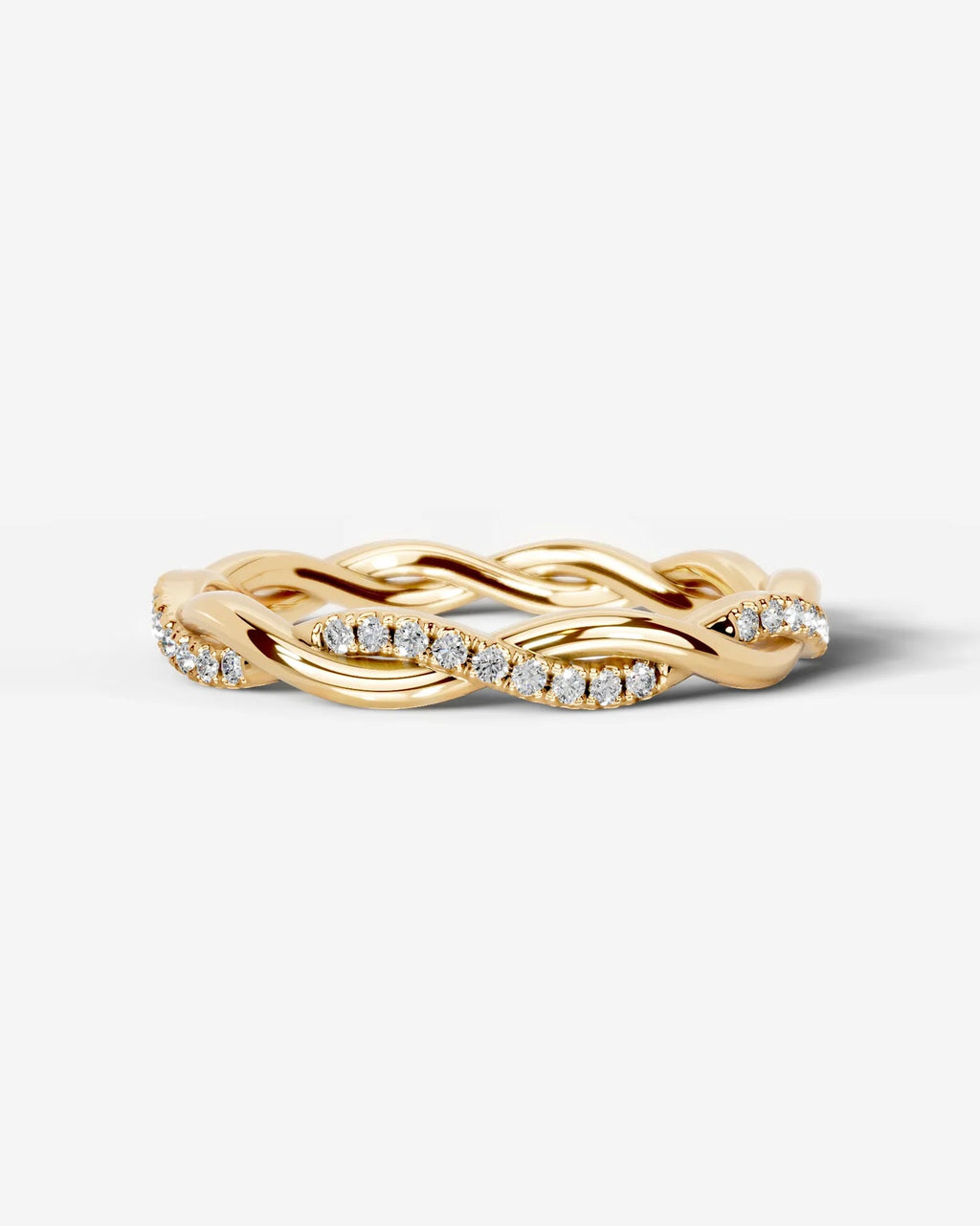 Lab Grown Diamond Interwoven Twist Pavé Band Ring