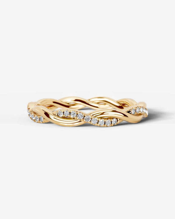 Lab Grown Diamond Interwoven Twist Pavé Band Ring